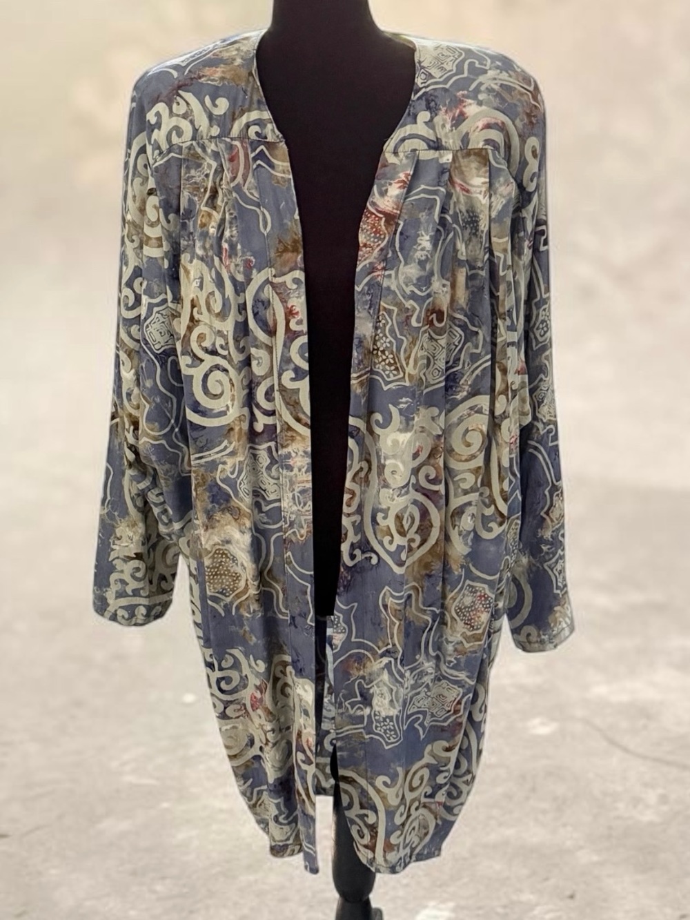 Vintage 90’s Rayon Made in Indonesia Batik Resort Wear Artisan Duster Kimono
